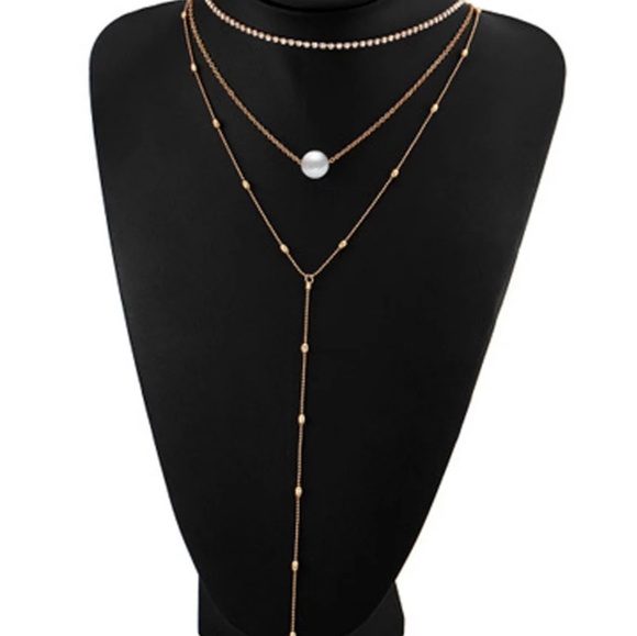 5 for $25 Three Faux Layer Pearl Necklace - Picture 5 of 6